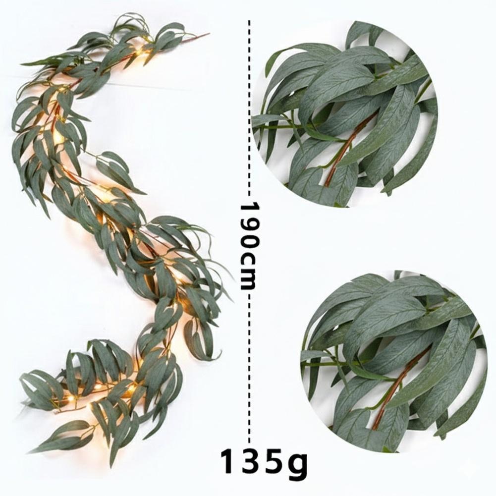 

Wedding Table Eucalyptus Vine Artificial Eucalyptus Leaves Vine Artificial Green Sturdy Silk Material Countryside Style