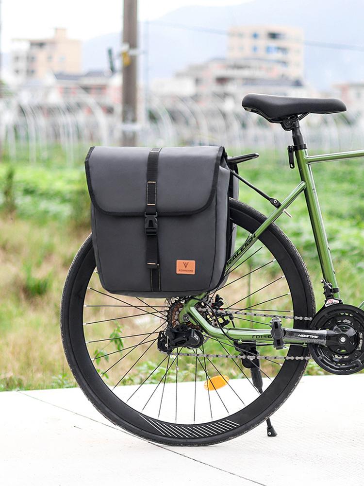 Rear Seat Panniers Pack Multifunction Bicycle Saddle Bag Large Capacity Bike Rack Tail Bag with Handle for Outdoor Riding Travel