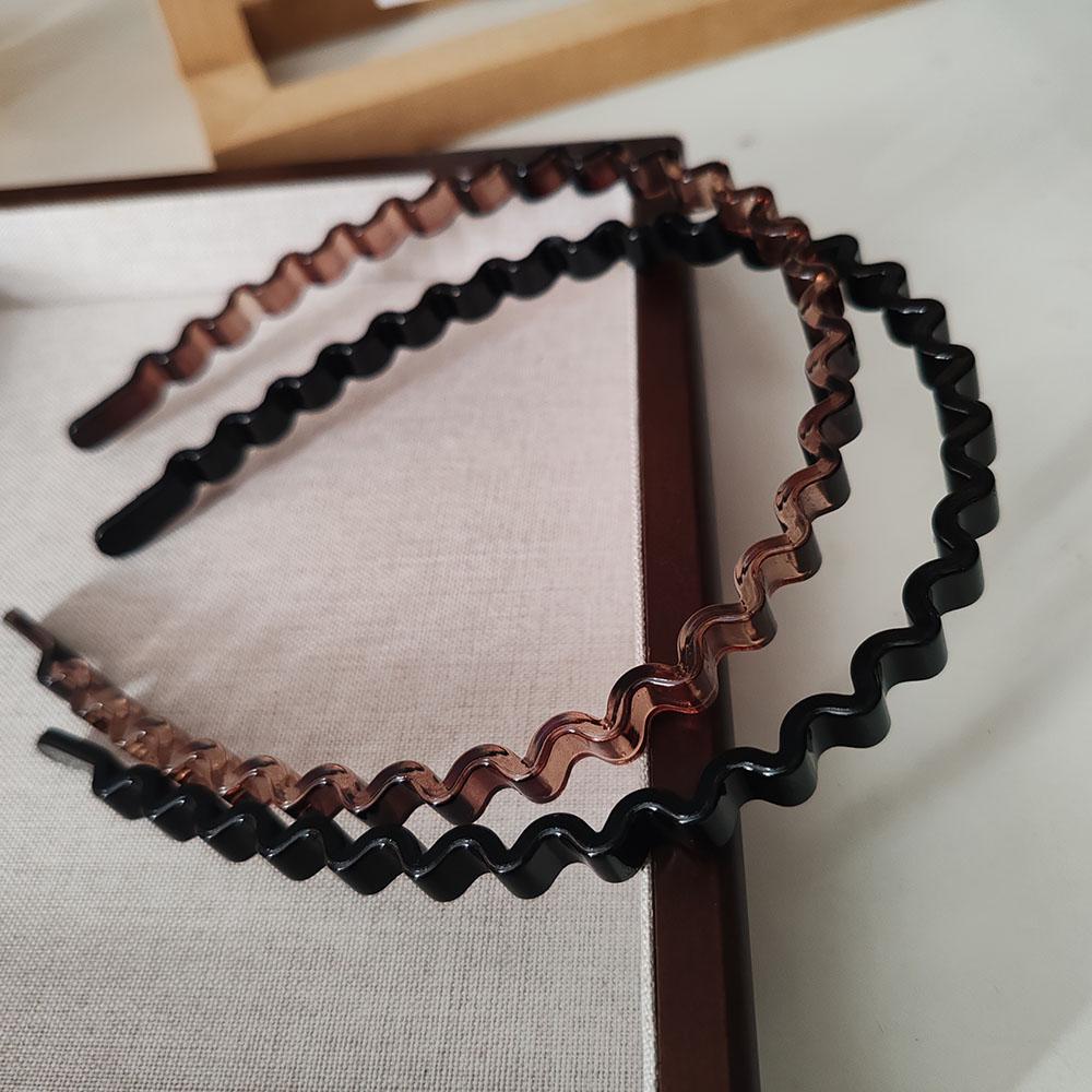 Fashion Wave Black Unisex Bezel Hairbands Headbands for Women Men Girls Vintage Hoop for Washface Tool Hair Bands Accessories