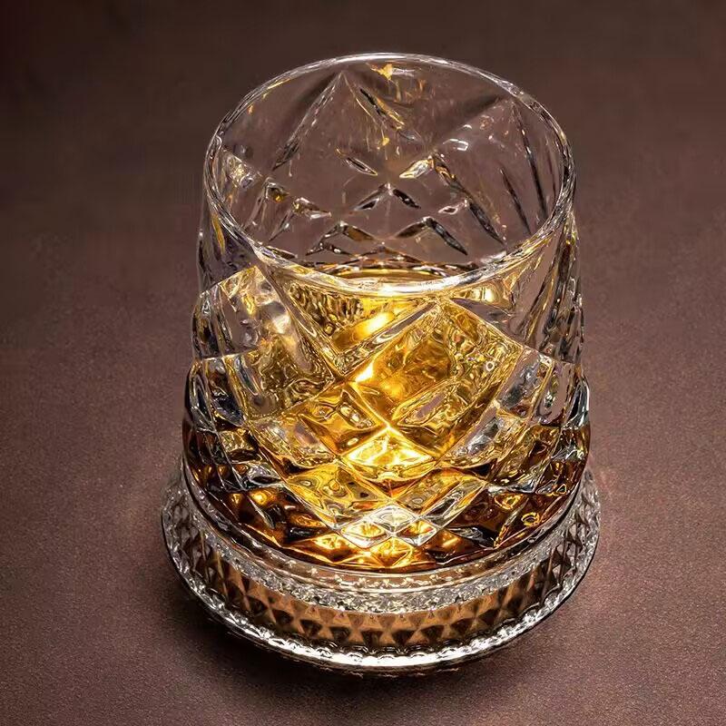 260ml New Creative Crystal Wine Glass Whisky Glass Home Stress-relieving Rotating Glass Water Glass Gift for Friend Beer Glass