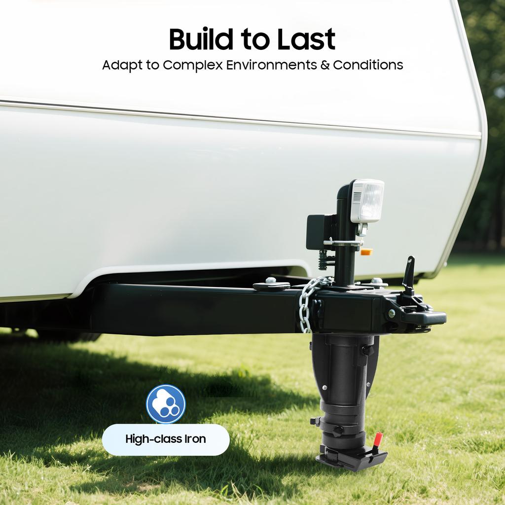 Heavy Duty C5G1216 Kingpin Adapter 20000lbs Capacity 12-16" Height Adjustable with Shock Absorption for Camper RV Trailer