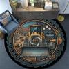 Industrial Machinery Emblem Round Area Rug Under Office Chairs Bedroom Living Room Home Decor