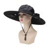 Solar Powered Fan Hat Camo Gray Wide Brim Sun Hat with Solar Fans for Fishing Camping Hiking Beach