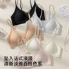 French Triangle Cup Seamless Steel Rim Underwear Women's Beauty Back Mesh Semi-fixed Light and Breathable Comfortable Bra Cover