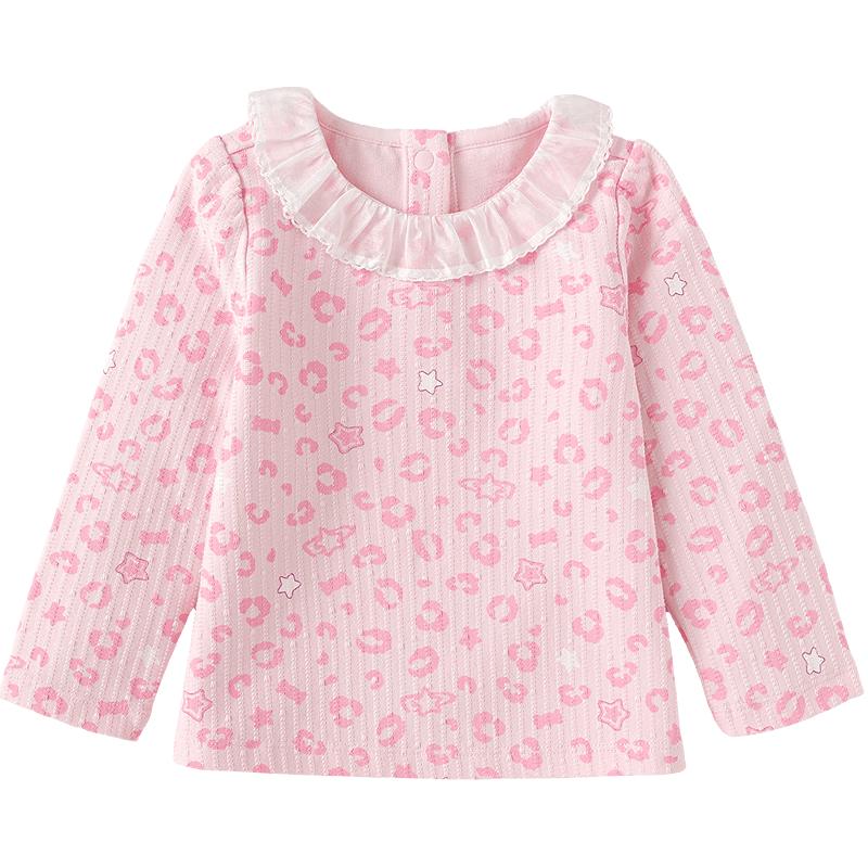 Balabala Girls' Floral Long-Sleeve Cotton T-Shirt