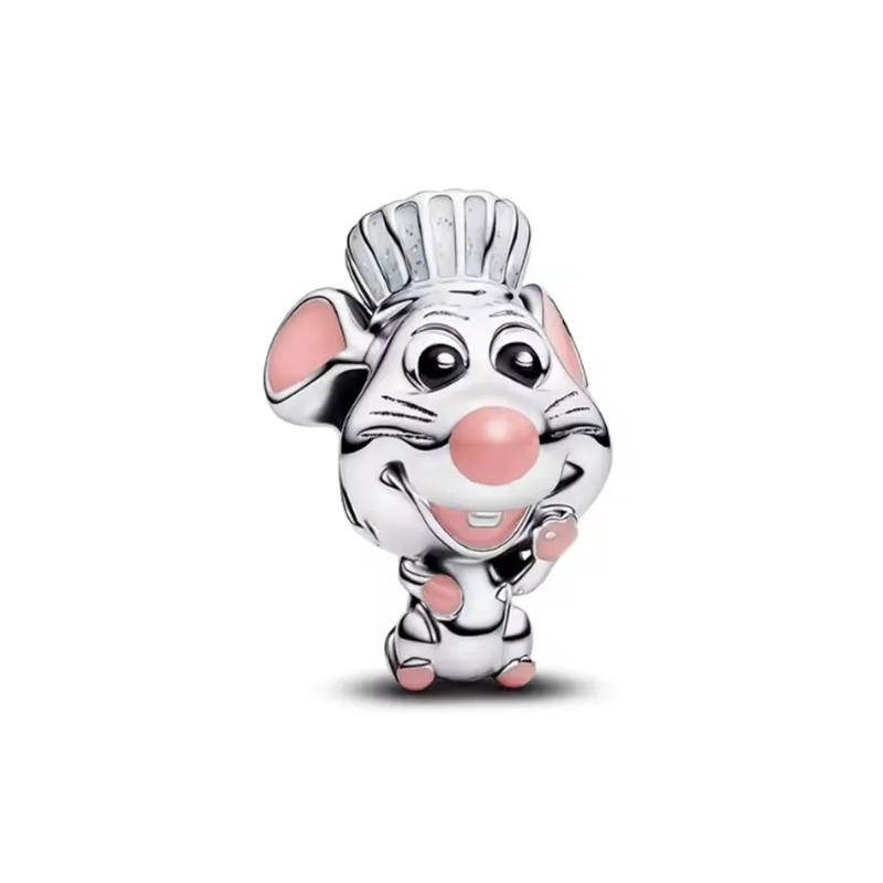 New 925 Silver Heart Bow Dog Palm Turtle Elephant Bead Pendant Charm for DIY Bracelet Jewelry