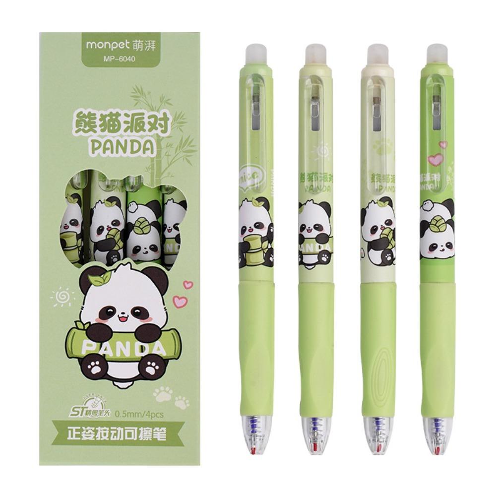 

4 шт. с синими/черными чернилами Capybara Panda стираемая ручка симпатичная гелевая ручка 0,5 мм термоластик ручка школа офис Blue Ink-Panda
