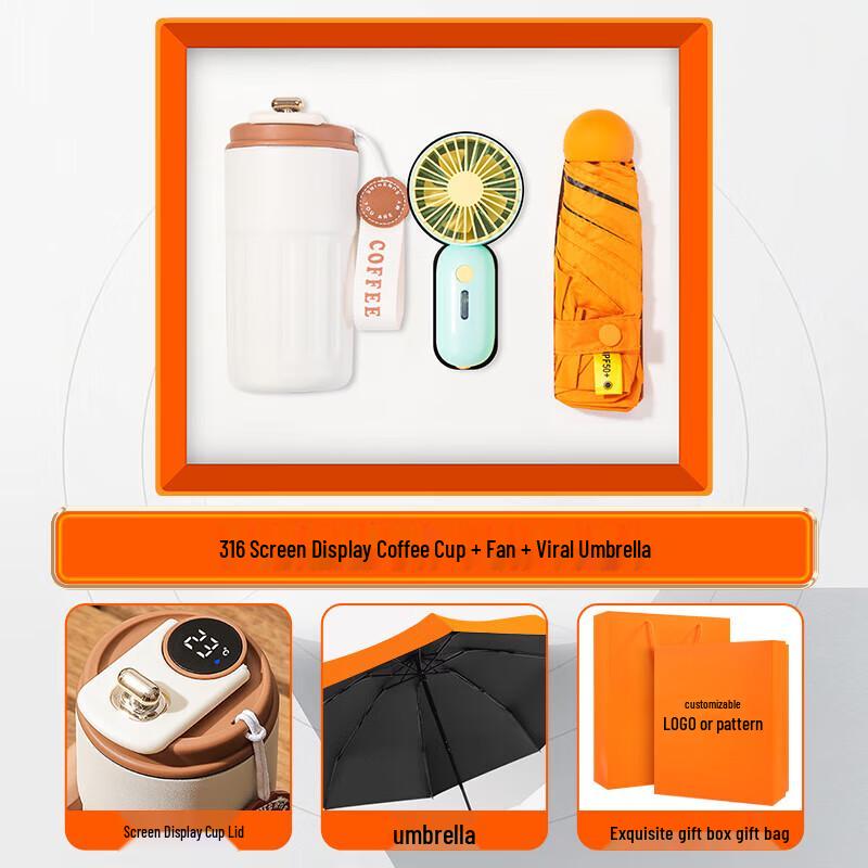 Zhi Mei Global 3-Piece Digital Coffee Cup Gift Set 500ml