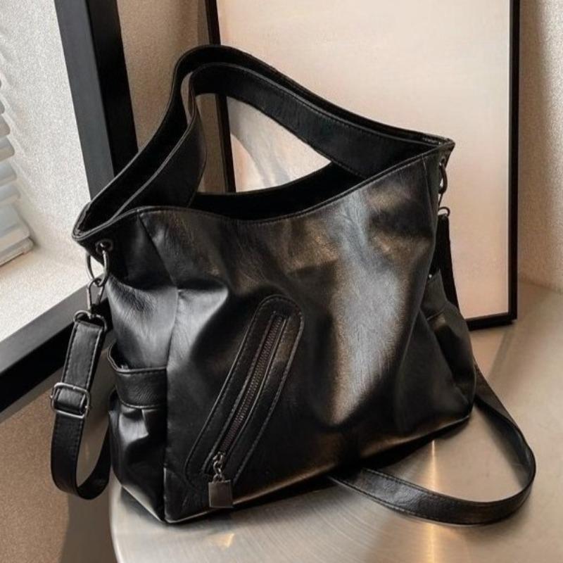 Retro Women's PU Leather Handbag Large Capacity Shoulder Bags Ladies Soft Leather Crossbody Bags for Daily Commute Work Shopping and Weekend Outings