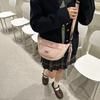 Girls Style Small Satchel Casual Commuter Dumpling Bag Versatile Pink Messenger Bag Niche Shoulder Bag Women