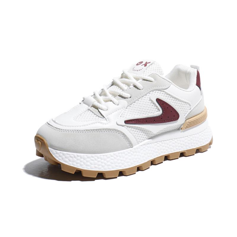 2024 Spring Trendy Women's Thick Sole Korean-Style Running Shoes for Female Students - Forrest Gump Casual Sneakers, Model 6116.