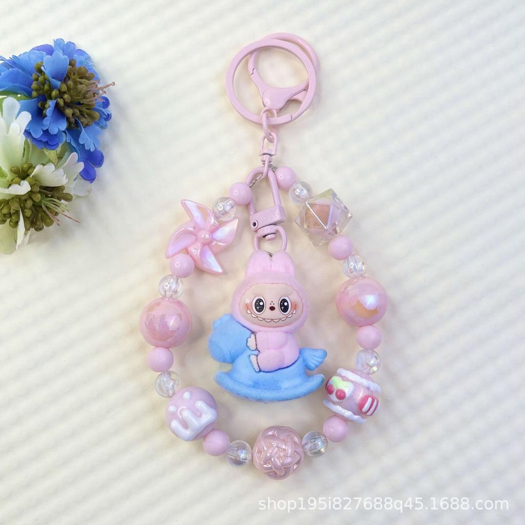 Flocking Wizard Cute Grain Mobile Phone Chain Keychain Bag Doll Pendant Accessories