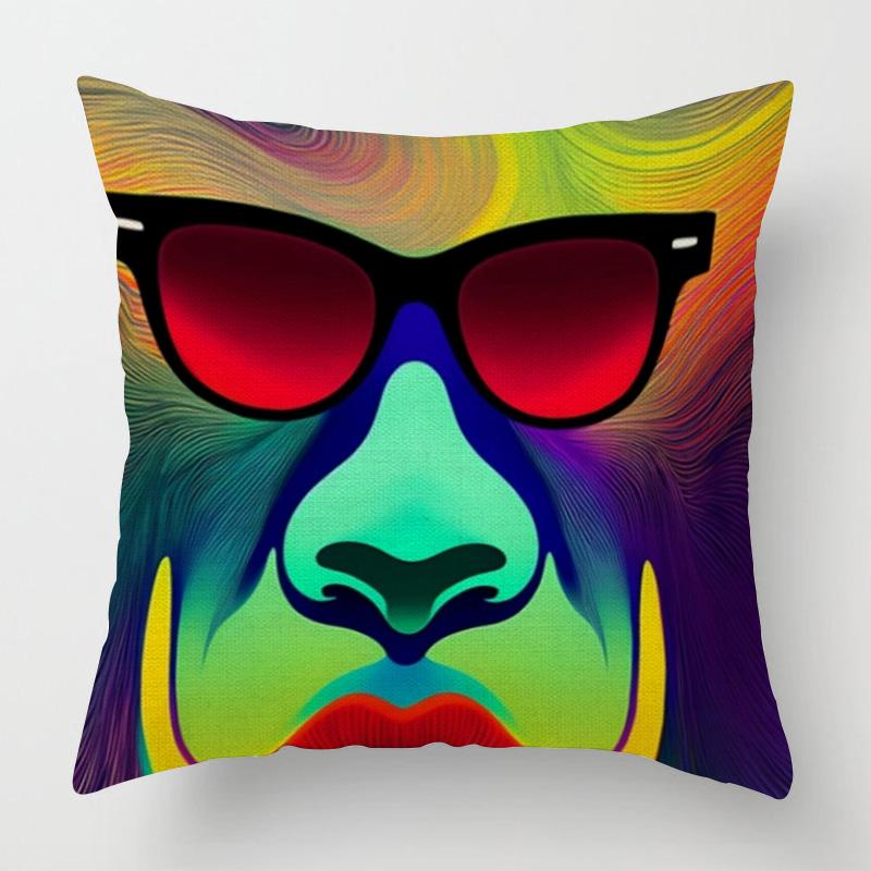 Vibrant Abstract Art Cushion Cover - Modern Design For Home Decor - Eye-Catching Colors - Perfect For Sofa Or Bed