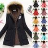 New Women's Warm Cotton Jacket With Fur Collar Hooded Parka For Winter