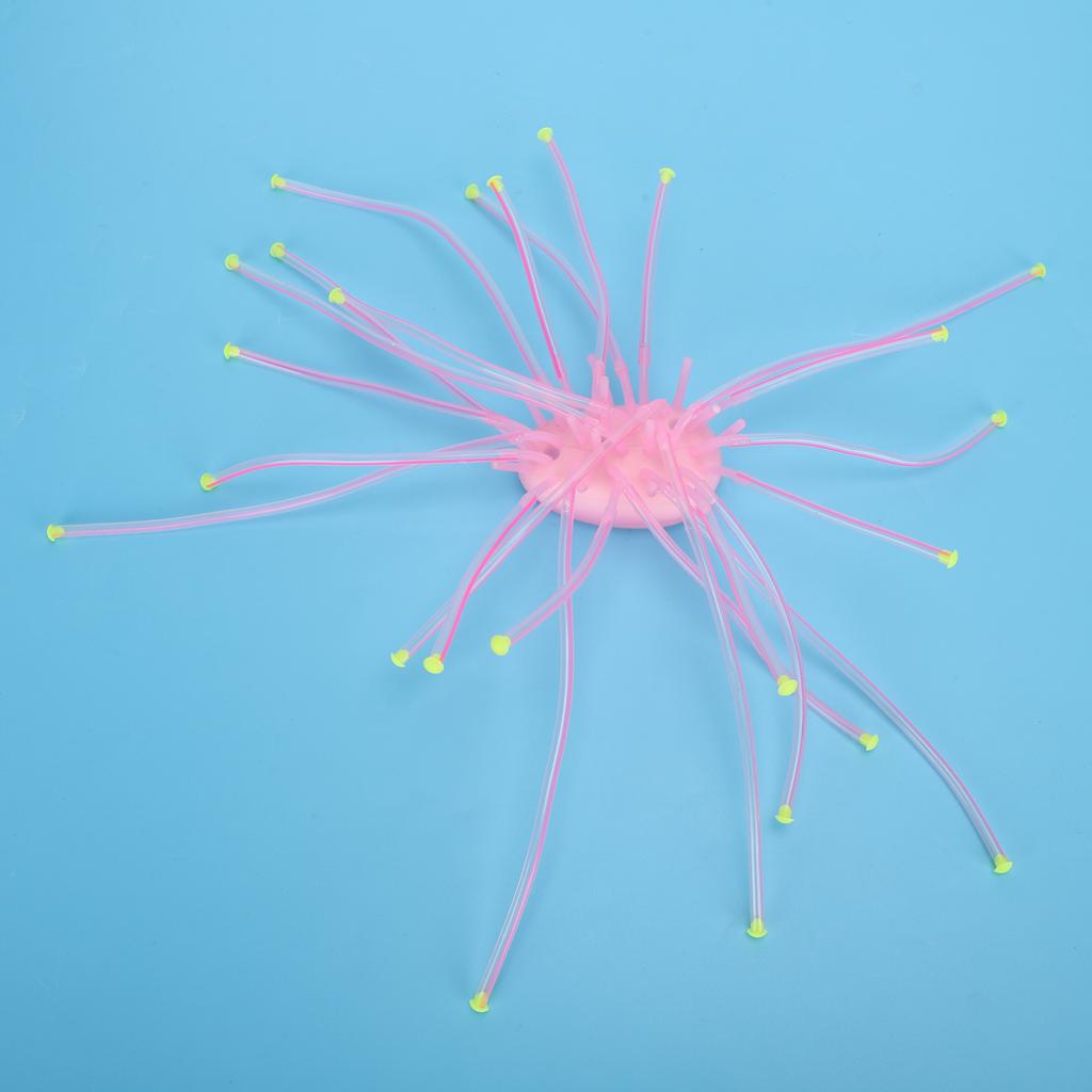 Artificial Coral Silicone Fluorescent Simulation Aquarium Fish Tank 2?Color Tube DecorationPink