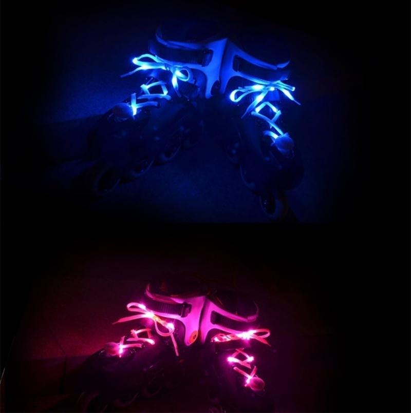Fashion Shine LED 8 Color Change Luminescent Shoelace Strap Night Light Club Party Luminous Shoelace