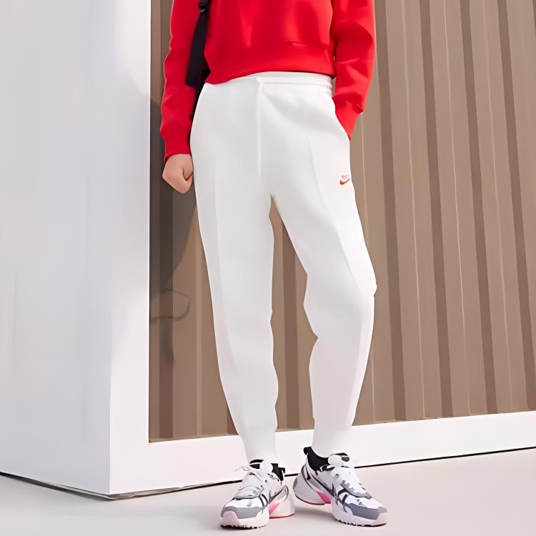 Nike Dragon Leap New Year Series Mid-Rise Cuffed Long Knit Pants Women Bottoms Sail-White FZ6386-133