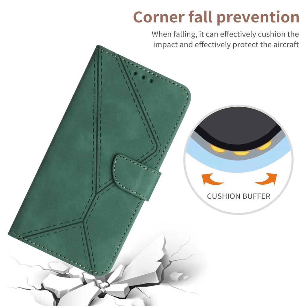 For OnePlus 13T 5G Case Skin Touch Lines Imprinted PU Leather Flip Phone Cover