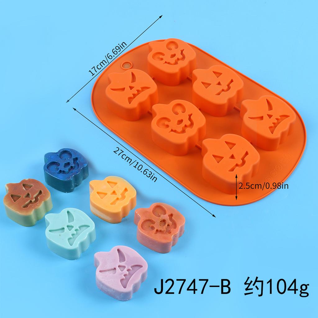 1pc Halloween Pumpkin Skull Silicone Mold Durable Cake Fondant Handcrafted Mold For Children Home Decorative Baking Mold Tools