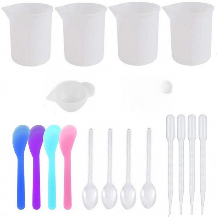 Epoxy Resin Mixing Tool Set: Silicone Pad, Measuring Cup, Stirring Stick