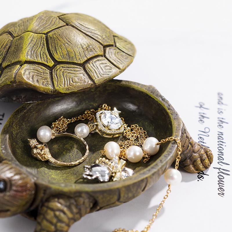 Nordic Modern Turtle Jewelry Storage Box Resin Statue Crafts Home Tv Cabinet Decoration Sculpture Figurines Art Design Ornaments