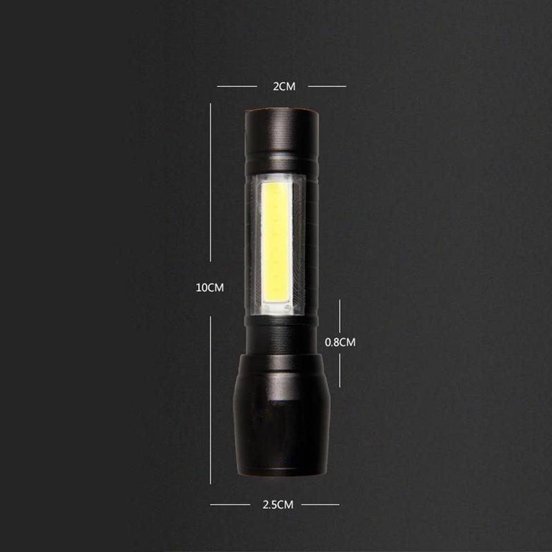 Portable LED Strong Light Flashlight Rechargeable Zoom Tactical Flashlight Cobb Side Light Waterproof Outdoor Emergency Light