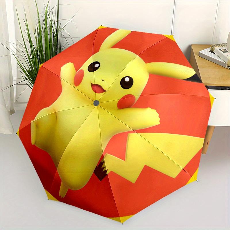 

Pikachu Pokémon T-Shirt, Electric Yellow Kids & Adult Tee Shirt Top Umbrella, Cute Umbrella with Cute Design, Portable 3-Fold Compact Umbrella for Men