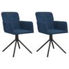 VidaXL Swivel Dining Chairs 2 Pcs Blue Velvet 344789