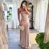 Vestido de punto de tirantes a rayas para mujer, de verano, nuevo, fresco, ajustado a la cintura, sin espalda