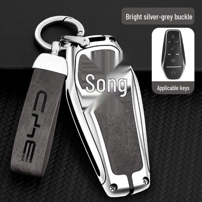 BYD Key Case Metal Shell: Anti-Lost Protection for Song PRO, Han, Tang, Song PLUS, Song MAX, Qin PRO Models.