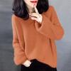 Large Size V-neck Sweater Women  Autumn Winter Loose Fitting Women's Long Sleeve Top Pullover Knitwears Bottoming