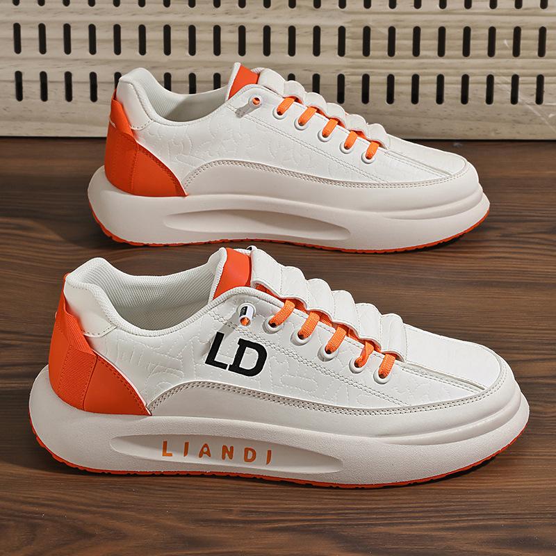 Spring New Thick-soled Men's Board Shoes Fashionable Casual Shoes Work Single Shoes Men's Shoes Leather Youth Trendy Shoes