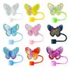 4/9Pcs Butterfly Straw Cover Cap Spill Stopper For Water Cup Silicone Heat-Resistant Dust Proof Straw Plug Cap Straw Accessory