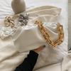 New Women's Soft Leather Thick Chain Cloud Shoulder Bag