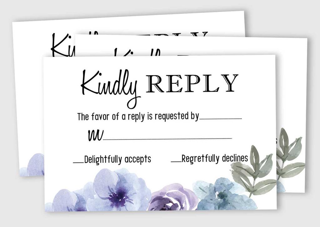 Inkdotpot 50 Blank RSVP Cards With White Envelopes Floral 4"x6" Response Cards-RSVP Reply Card For Wedding-Bridal Shower-Baby Shower-Rehearsal
