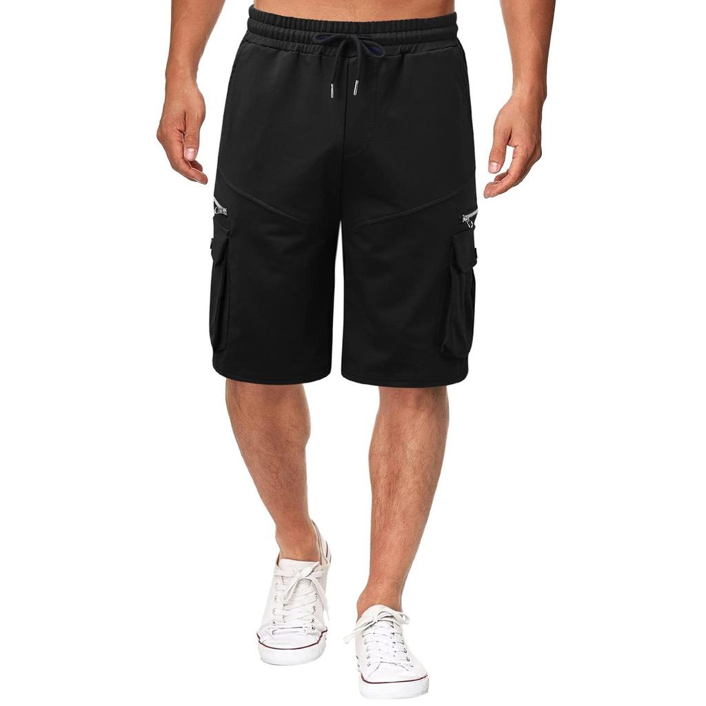 Men's Summer Workwear Shorts Loose Casual Five-Point Pants Multi-Pocket Zipper Men's Jogging Shorts