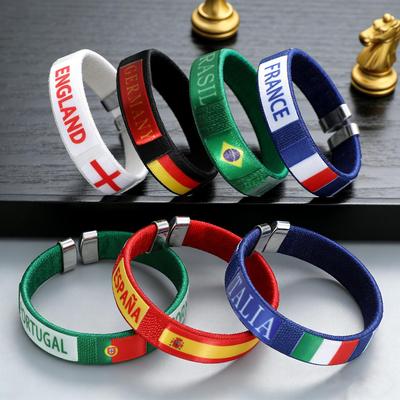 Handwoven USA-Canada-Mexico 2026 World Cup Team Bracelet - Football Fan Souvenir