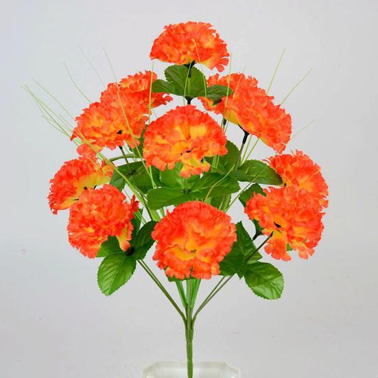 2Pcs Artificial Carnation Realistic 12 Head Fake Silk Flower Wedding Party Indoor Outdoor