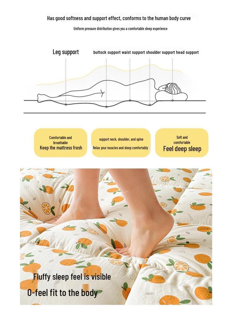 2025 A-Class Cloud Cotton Print Soft Mattress Pad & Quilt