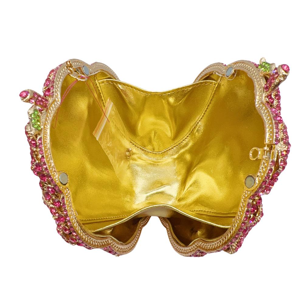 Pink/White Crystal Evening Clutch Bags Rhinestone Party Prom Purses Diamonds Flower Formal Dinner Handbags For Women Minaudiere