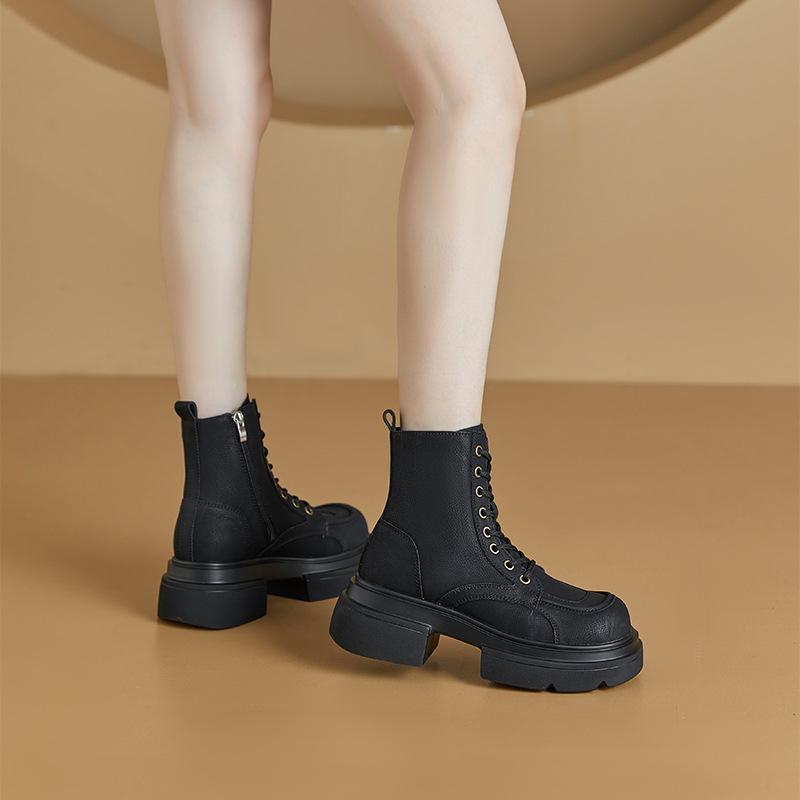 2026 AutumnWinter New High Top Korean Edition Side Zipper Thick Bottom Casual Women s Shoes 34 чёрный 5140₽