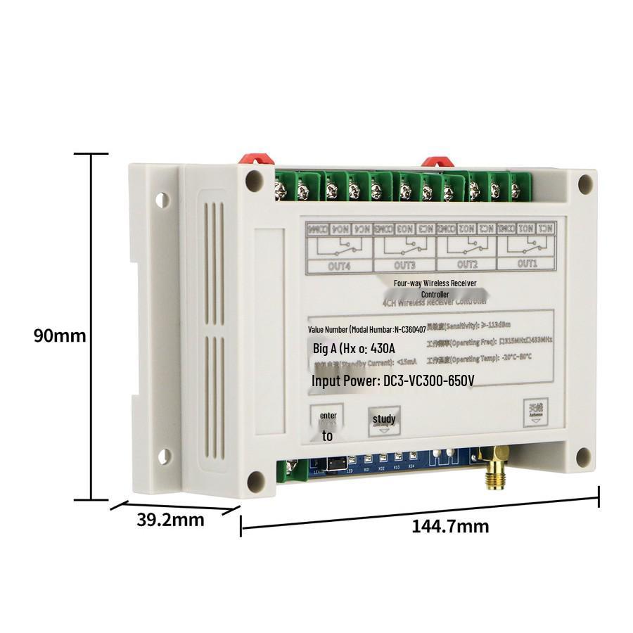 12V-48V 30A Four-Way Remote Control Switch with Learning Code