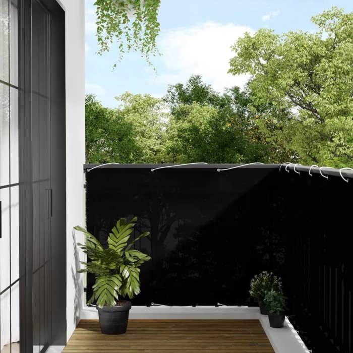 VidaXL Écran de Balcon, Brise-vue de Jardin, Écran de Protection, Écran d'Intimité Terrasse Extérieur, Noir 120x700 cm 100% 4000375