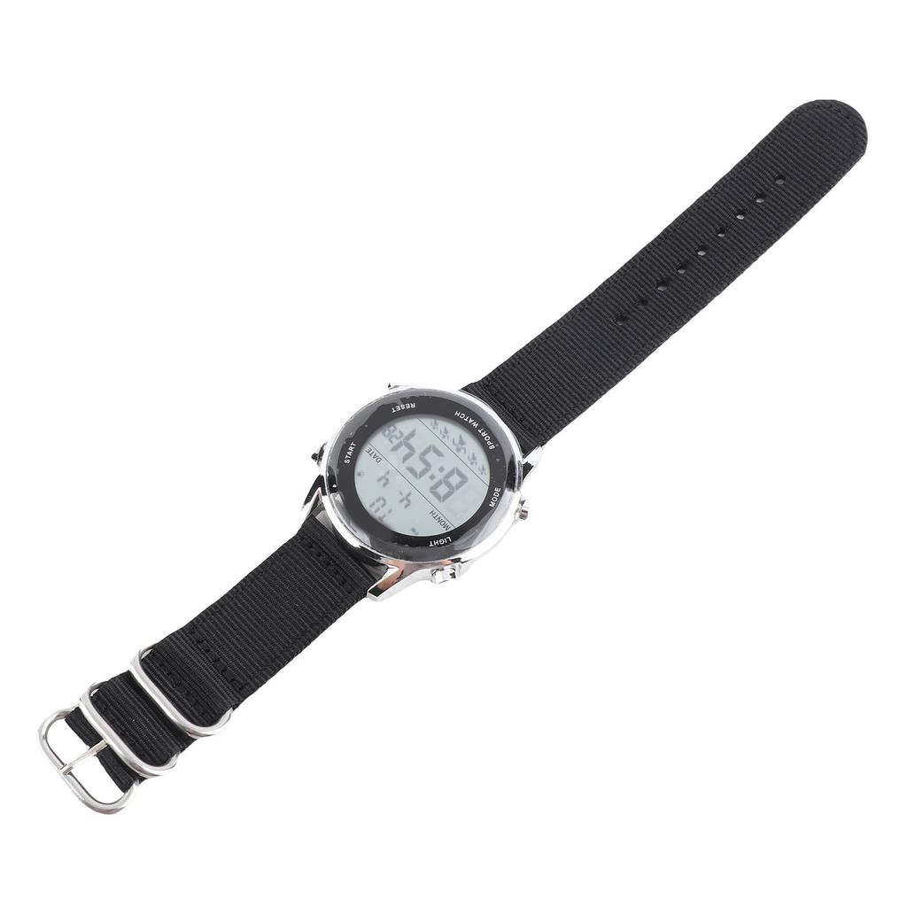 Men Digital Sports Watch Rainproof Alarm Countdown Dual Time Zone Nylon Strap Digital Watch with Stopwatch for Outdoor