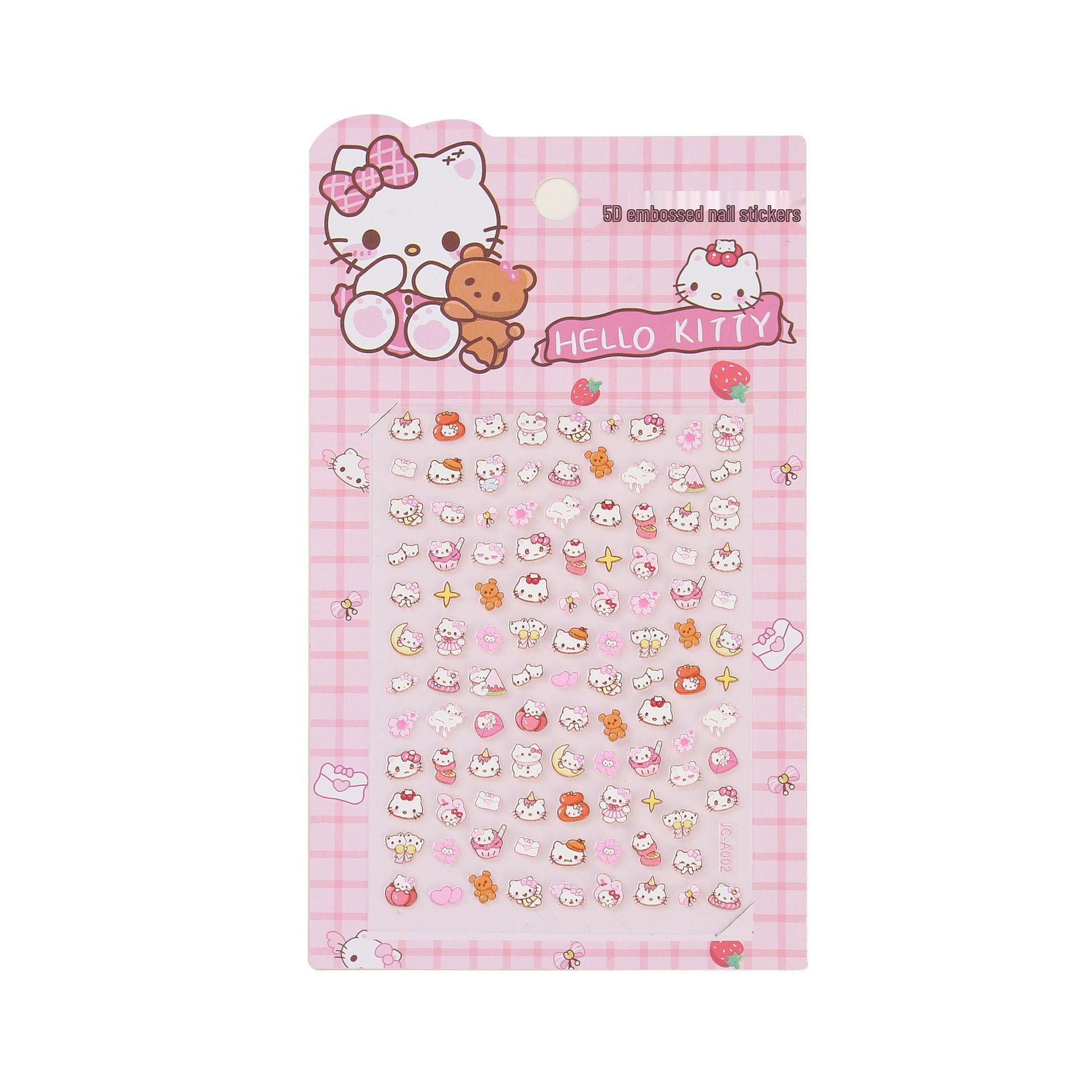5D Embossed Nail & Phone Stickers: Cute Cartoon & Small Patterns