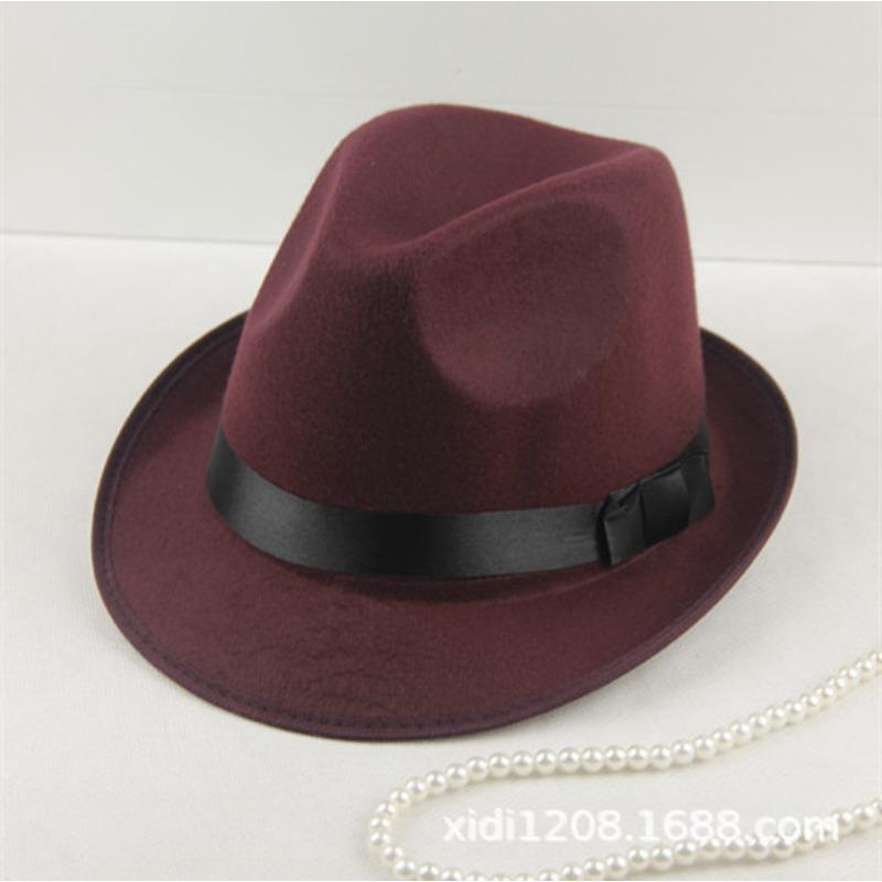 Shanghai Top Hat Men's Ladies British Hat Jazz Wool Felt Hat Summer Sun Hat Wool Stage Hat
