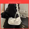 French Small Shoulder Bag For Women Summer Fashion Pu Material With Zip Closure For Daily Use