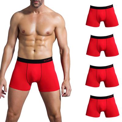 4 Stück Boxershorts Herrenunterwäsche Sexy Unterhosen Herren Baumwolle Herrenhöschen Pack Marke