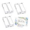 Fogman Acrylic Card Holder Stand, Memo Stand, Price Card Display, Set of 4, Compact Size, Sleek Design, High-Quality Material, Premium Look