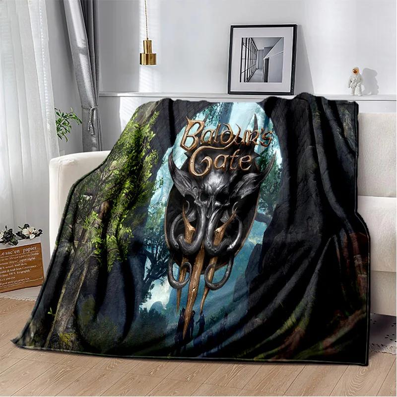 Baldur Gate3 Game Gamer Cartoon 3D Blanket,Soft Throw Blanket for Home Bedroom Bed Sofa Picnic Travel Office Cover Blanket Kids